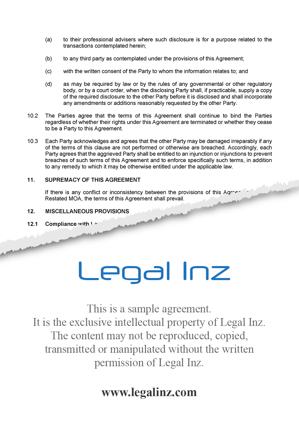 Share Purchase Agreement Sample 8